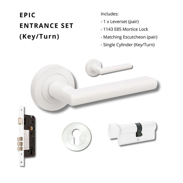 Zanda Epic Entrance Set Lever Door Handle Matte White