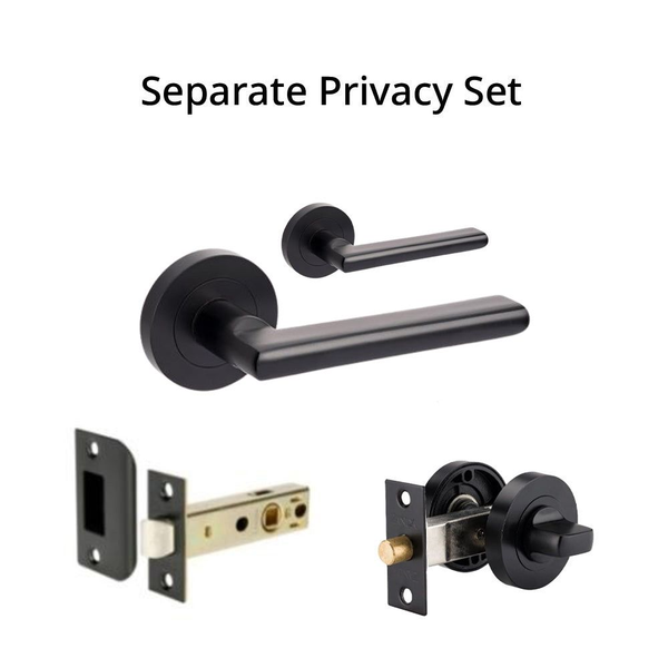 Zanda Epic Privacy Lever Set Door Handle Matte Black