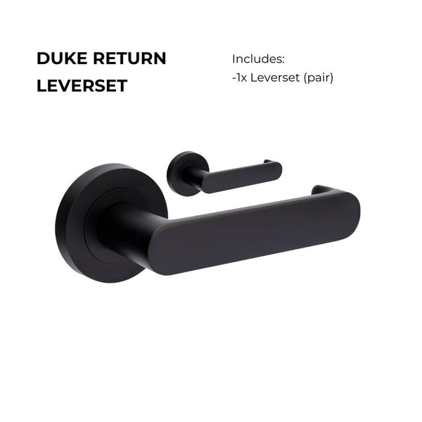 Zanda Duke Return Lever Set Door Handles Only Matte Black