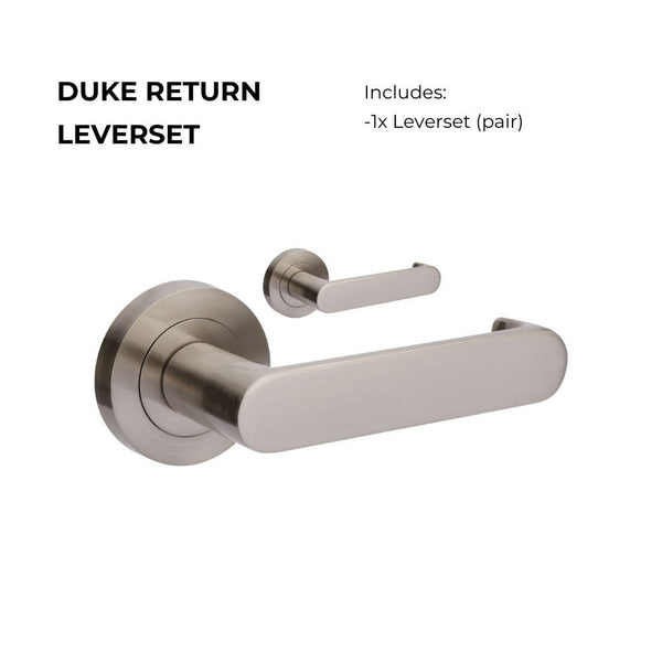 Zanda Duke Return Lever Set Door Handles Only Brushed Nickel