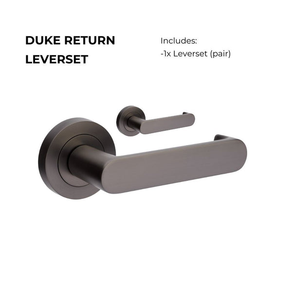 Zanda Duke Return Lever Set Door Handles Only Graphite Nickel
