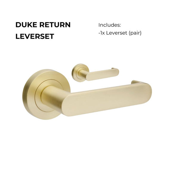 Zanda Duke Return Lever Set Door Handles Only Satin Brass