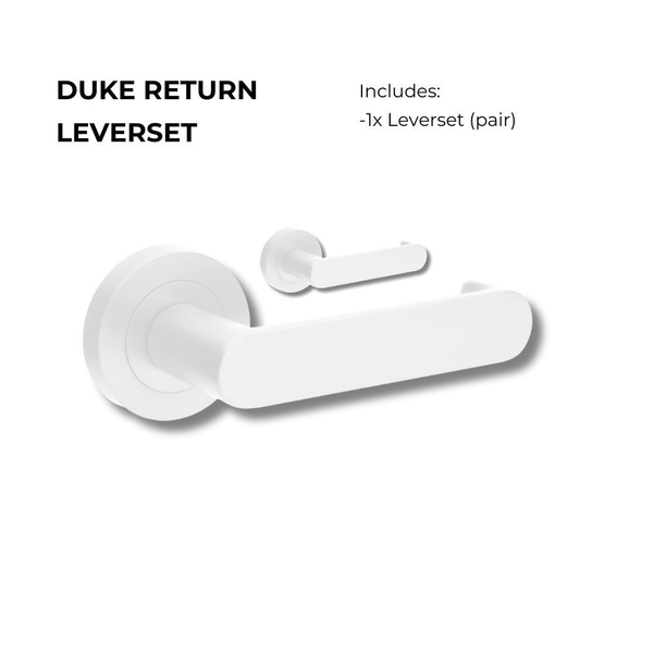 Zanda Duke Return Lever Set Door Handle White