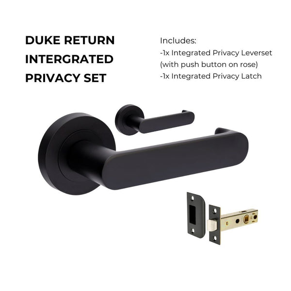 Zanda Duke Return Privacy Lever Set Door Handle Matte Black