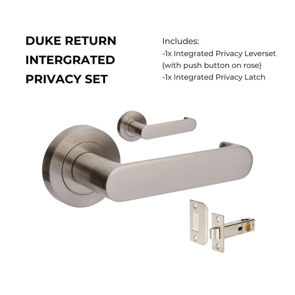 Zanda Duke Return Privacy Lever Set Door Handle Brushed Nickel