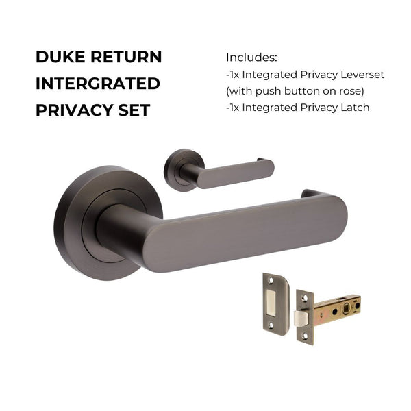 Zanda Duke Return Privacy Lever Set Door Handle Graphite Nickel