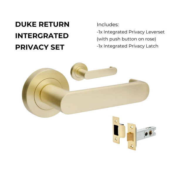 Zanda Duke Return Privacy Lever Set Door Handle Satin Brass