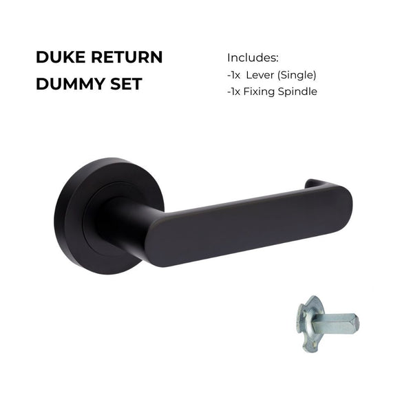 Zanda Duke Return Dummy Lever Set Door Handle Matte Black