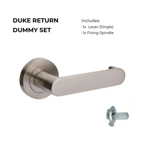 Zanda Duke Return Dummy Lever Set Door Handle Brushed Nickel