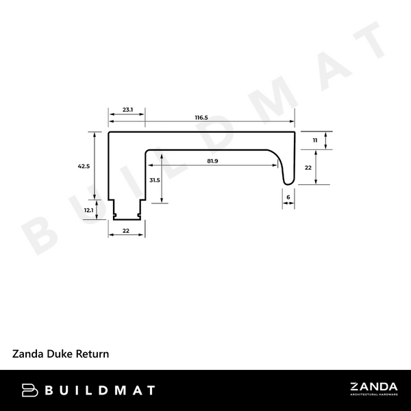 Zanda Duke Return Dummy Lever Set Door Handle Ember Bronze