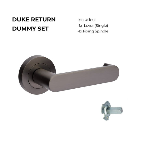 Zanda Duke Return Dummy Lever Set Door Handle Graphite Nickel