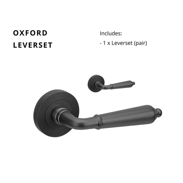 Zanda Oxford Lever Set Door Handle Only Matte Black