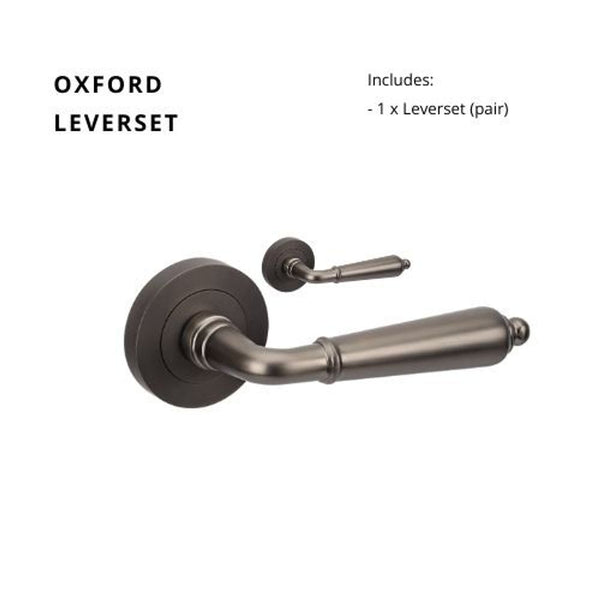 Zanda Oxford Lever Set Door Handle Only Graphite Nickel