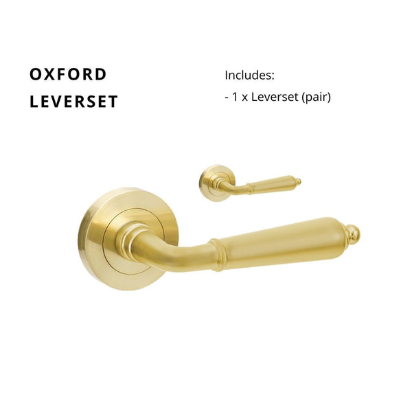 Zanda Oxford Lever Set Door Handle Only Satin Brass