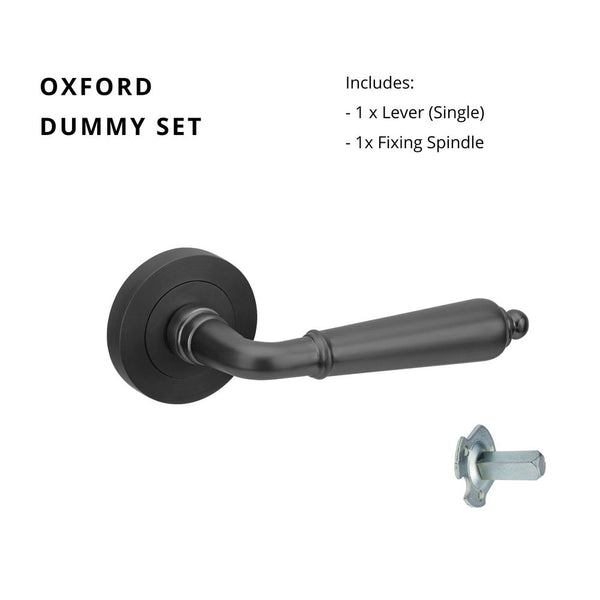 Zanda Oxford Dummy Lever Set Door Handle Matte Black