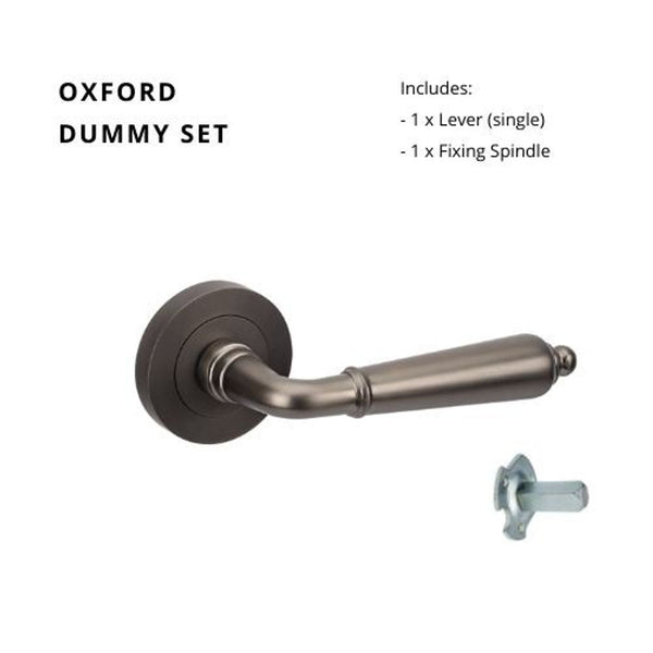 Zanda Oxford Dummy Lever Set Door Handle Graphite Nickel