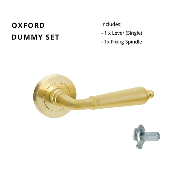 Zanda Oxford Dummy Lever Set Door Handle Satin Brass