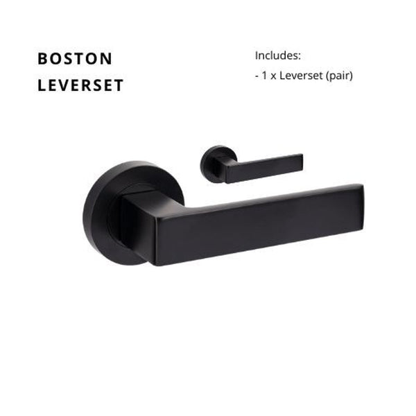 Zanda Boston Lever Set Door Handle Only Matte Black