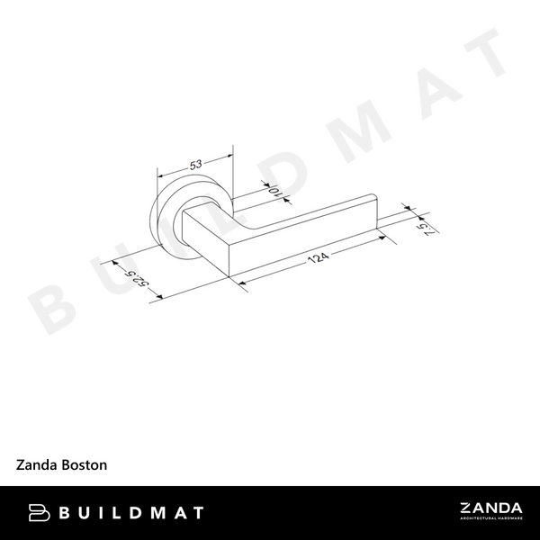 Zanda Boston Entrance Set Lever Door Handle Brushed Nickel