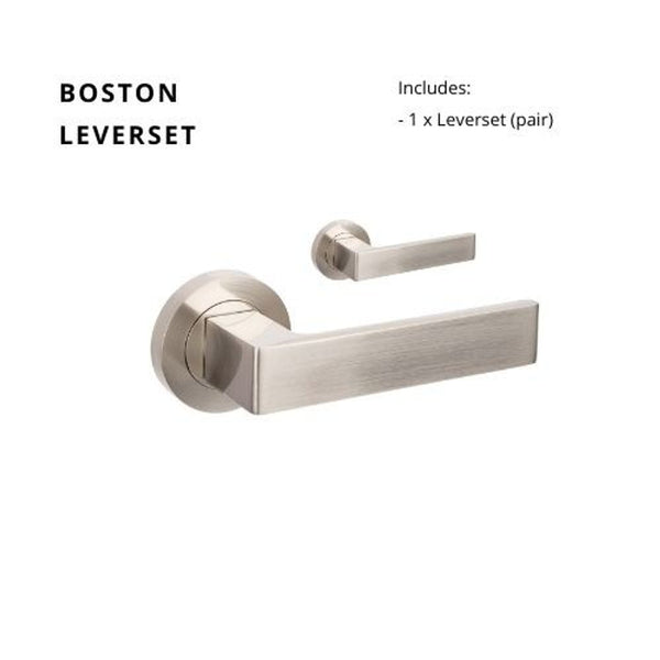 Zanda Boston Lever Set Door Handle Only Brushed Nickel
