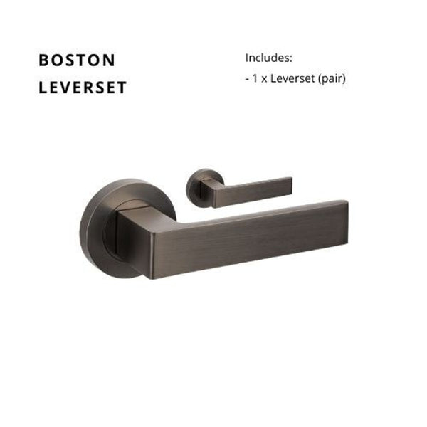 Zanda Boston Lever Set Door Handle Only Graphite Nickel