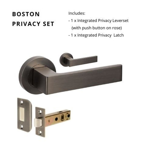 Zanda Boston Privacy Lever Set Door Handle Graphite Nickel