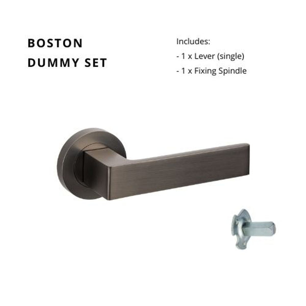Zanda Boston Dummy Lever Set Door Handle Graphite Nickel