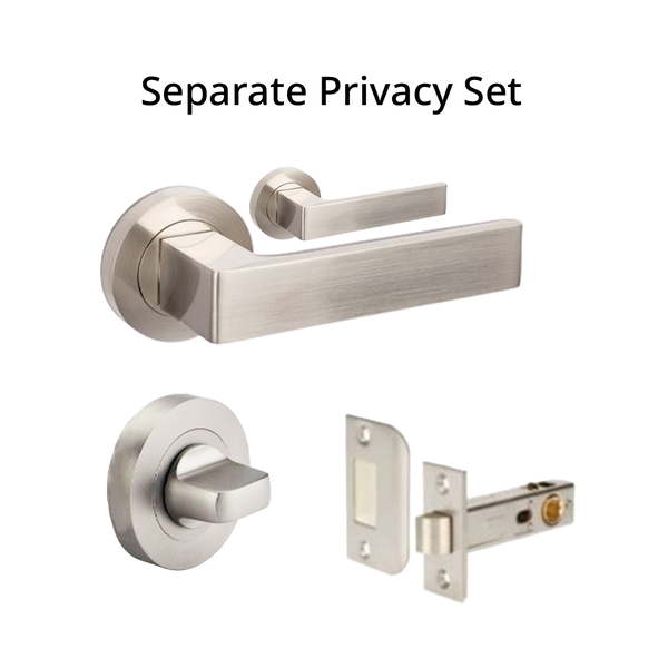 Zanda Boston Privacy Lever Set Door Handle Brushed Nickel