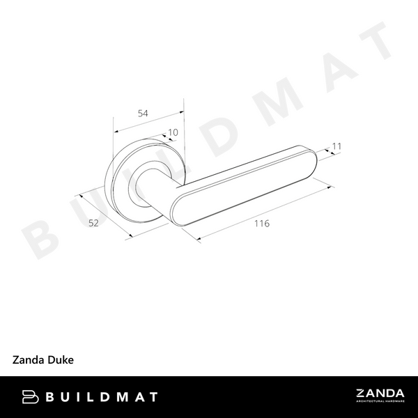 Zanda Duke Privacy Lever Set Door Handle Matte Black
