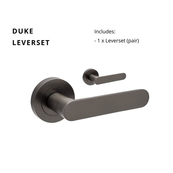 Zanda Duke Lever Set Door Handles Only Graphite Nickel