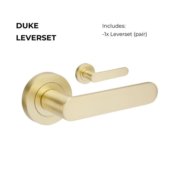 Zanda Duke Lever Set Door Handles Only Satin Brass