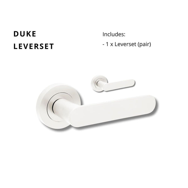 Zanda Duke Lever Set Door Handles Only White