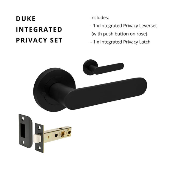 Zanda Duke Privacy Lever Set Door Handle Matte Black