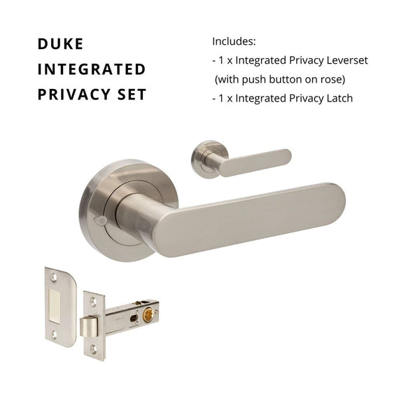 Zanda Duke Privacy Lever Set Door Handle Brushed Nickel