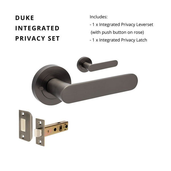 Zanda Duke Privacy Lever Set Door Handle Graphite Nickel