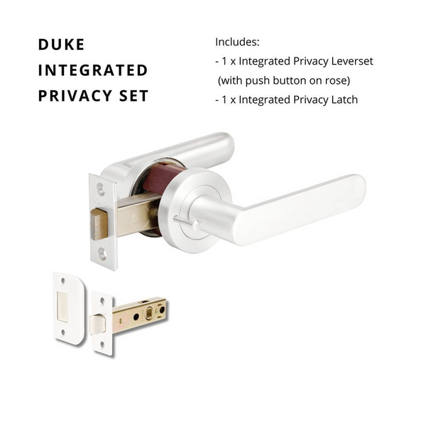 Zanda Duke Privacy Lever Set Door Handle White