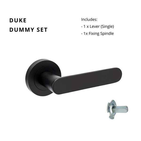 Zanda Duke Dummy Lever Set Door Handle Matte Black