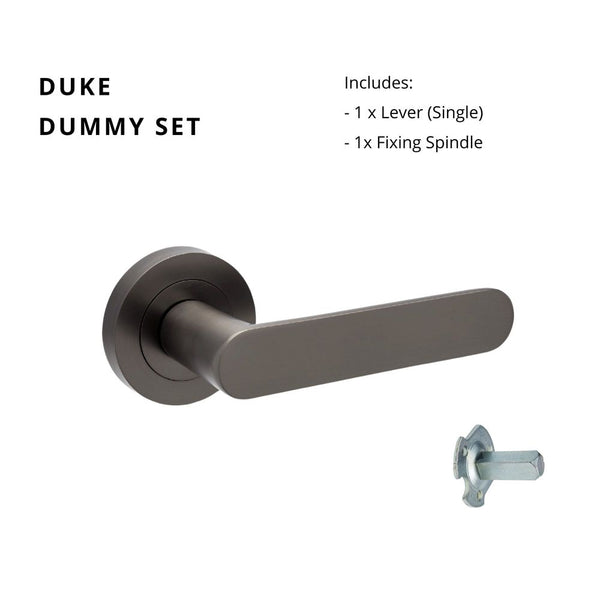 Zanda Duke Dummy Lever Set Door Handle Graphite Nickel
