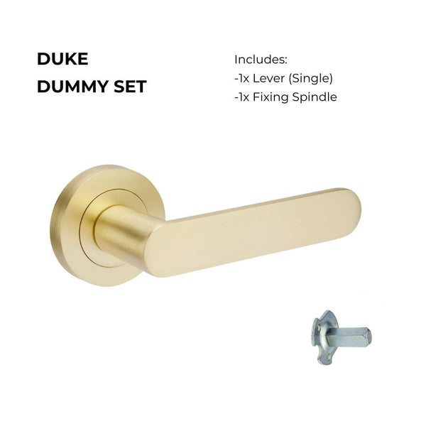 Zanda Duke Dummy Lever Set Door Handle Satin Brass