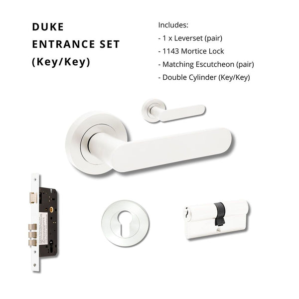 Zanda Duke Entrance Set Lever Door Handle White