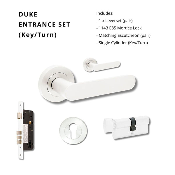 Zanda Duke Entrance Set Lever Door Handle White