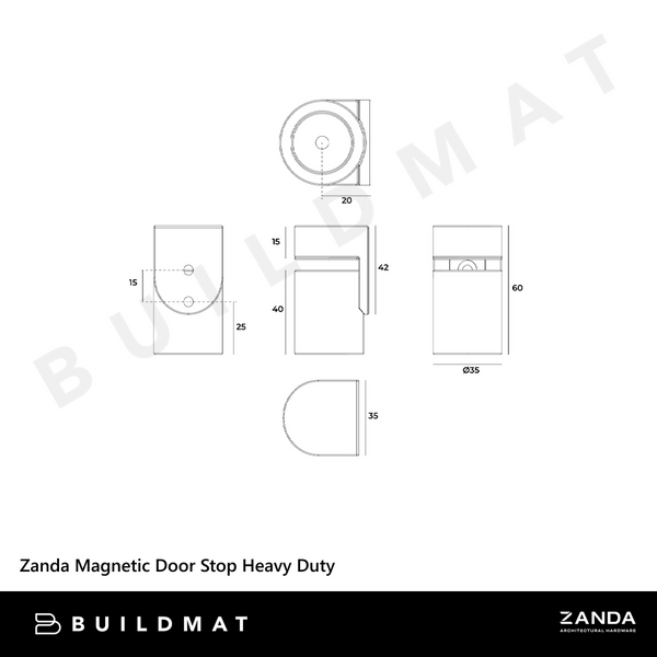 Zanda Magnetic Door Stop Heavy Duty Stainless Steel