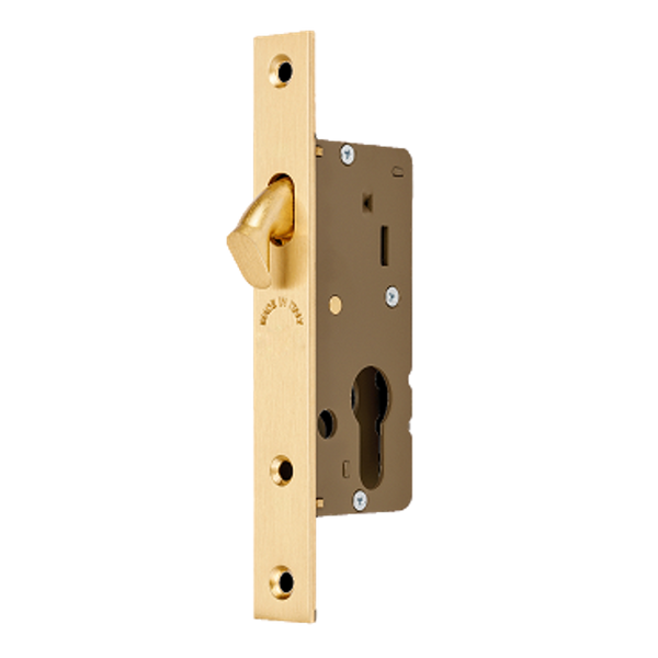 Zanda Narrow Sliding Door Euro Mortice Lock Satin Brass