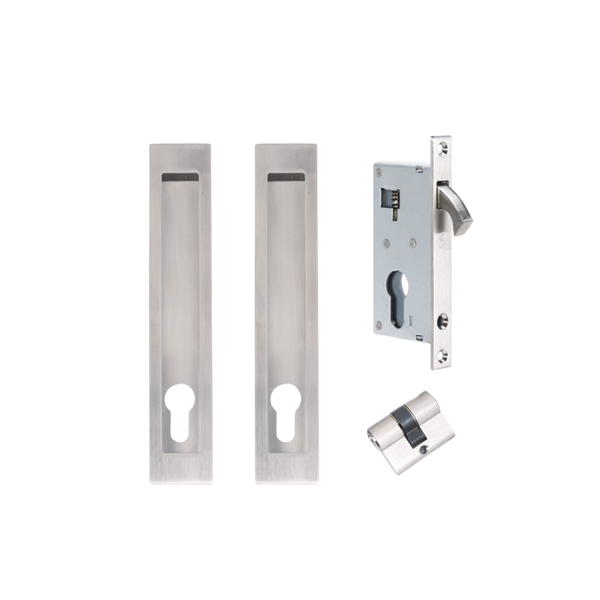 Zanda Verve Sliding Door Lock Kits Narrow Style Stainless Steel