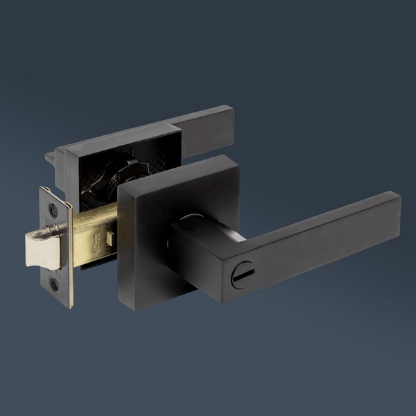 Zanda Trident Integrated Privacy Set Door Handle Matte Black
