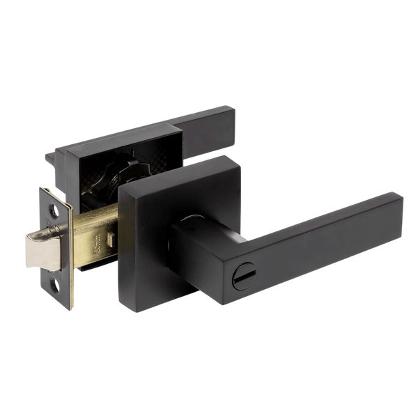 Zanda Trident Integrated Privacy Set Door Handle Matte Black