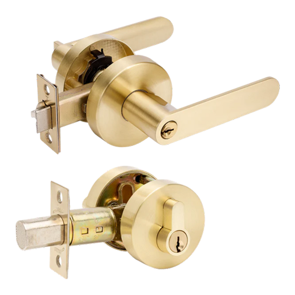 Zanda Sceptre Entrance Combination Set Satin Brass