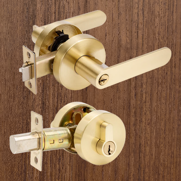 Zanda Sceptre Entrance Combination Set Satin Brass