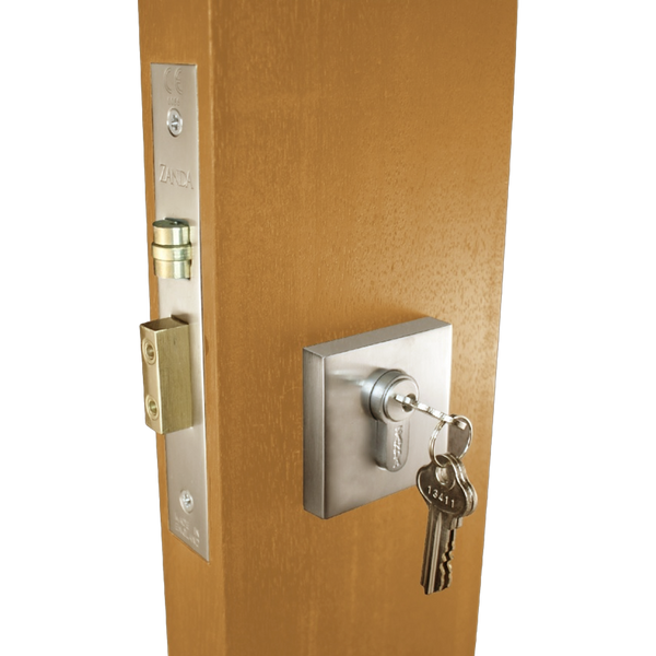 Zanda Square Roller Lock Kits Brushed Nickel