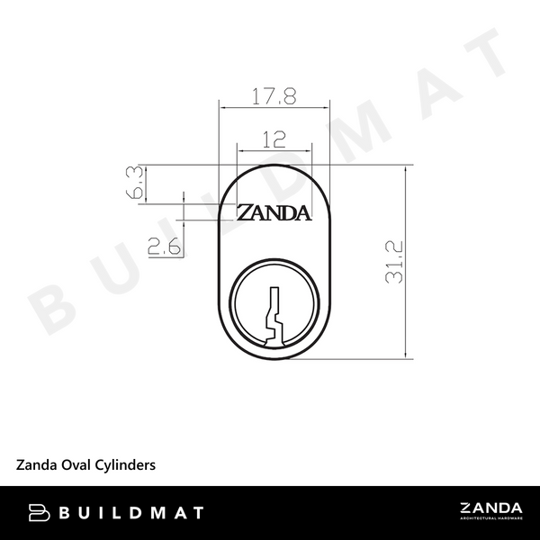Zanda Oval Cylinders Matte Black